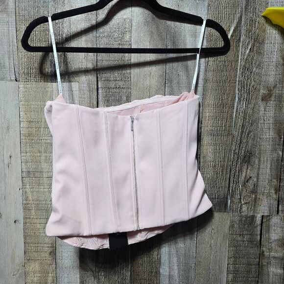 White Fox Never Love Again Strapless Bustier Baby Pink NWT - Picture 4 of 7